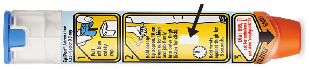 A diagram showing the EpiPen auto-injector, referenced in the instructions for use.