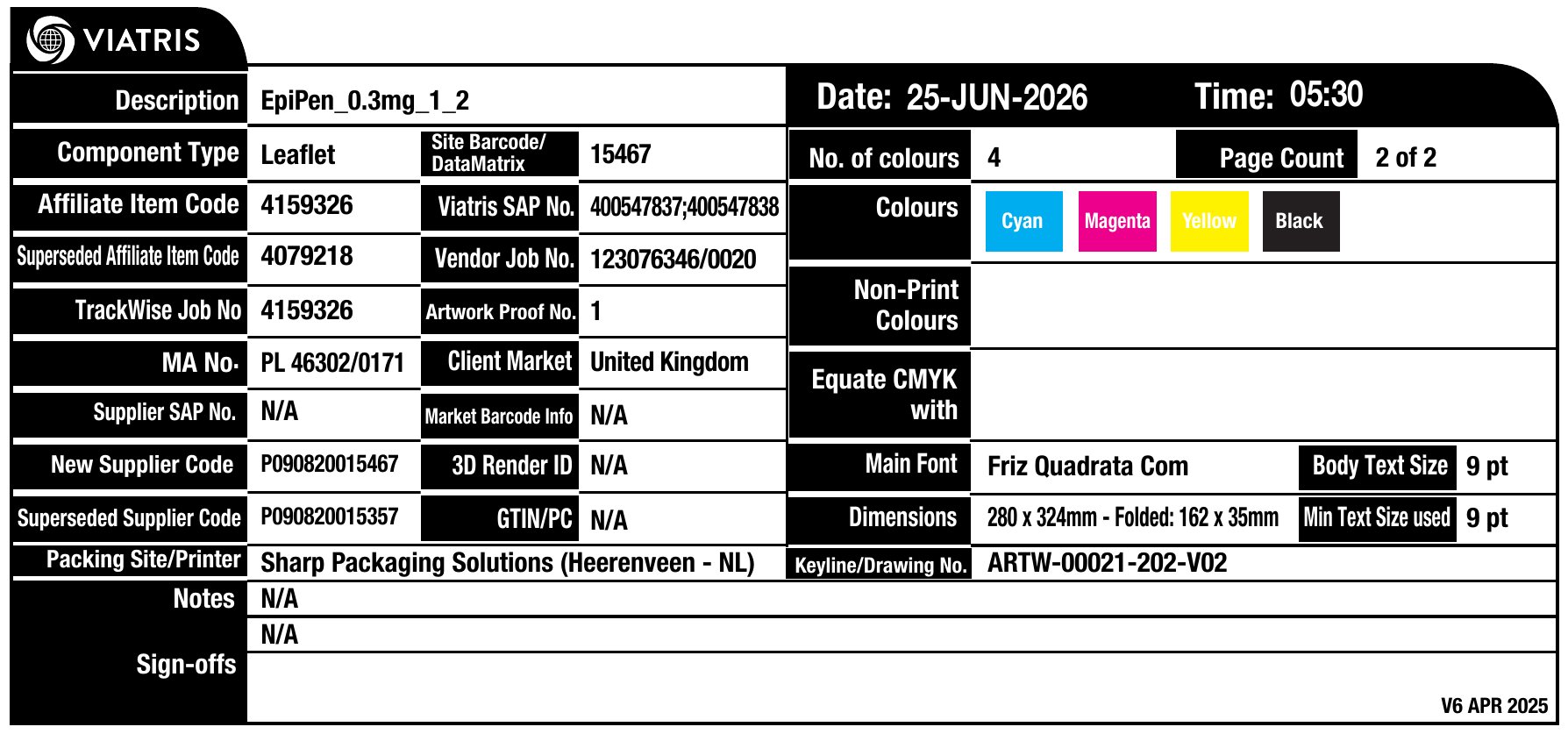 A diagram likely showing the EpiPen auto-injector, referenced in the emergency instructions.