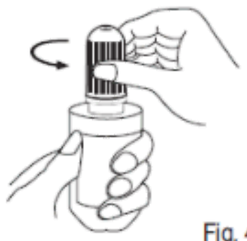 Diagram showing the opened dropper container (5 ml and 10 ml pack, Fig.4).