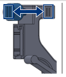 A diagram showing the left and right side thumb screws of the front-end assembly.