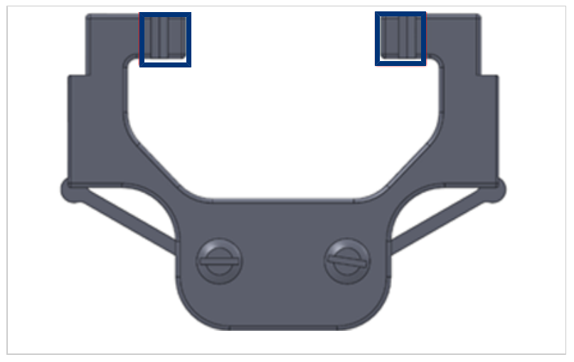 A diagram showing the grid-plate slots of the front-end assembly.