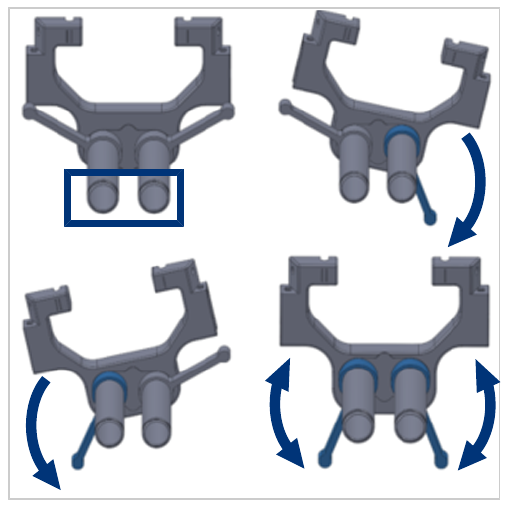 Image showing cleaning of the front end assembly tubes with a brush.