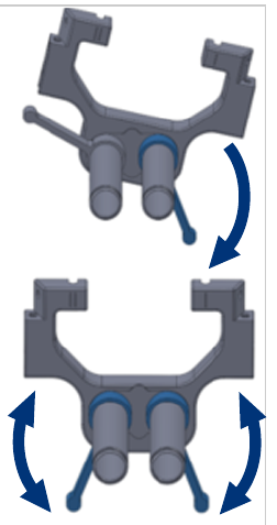 Image showing rotation of control levers during cleaning of the front end assembly.