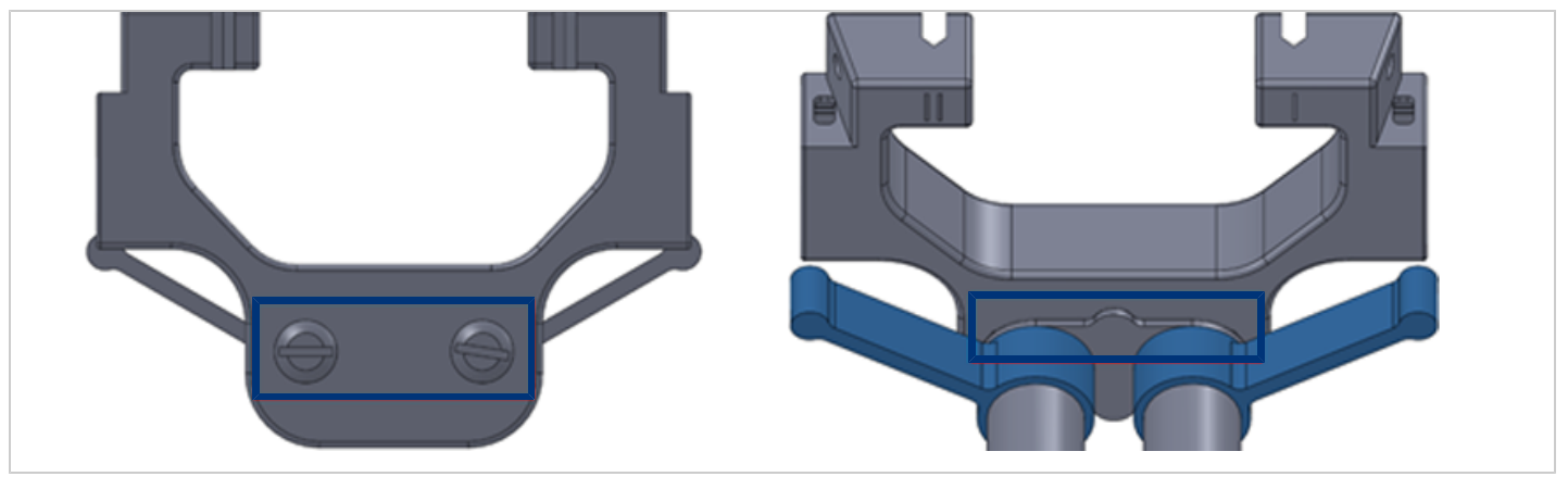 Image showing cleaning around bolt heads and lever joint crevices of the front end assembly.
