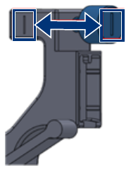 Close-up image of left and right thumb screws for the front-end assembly.