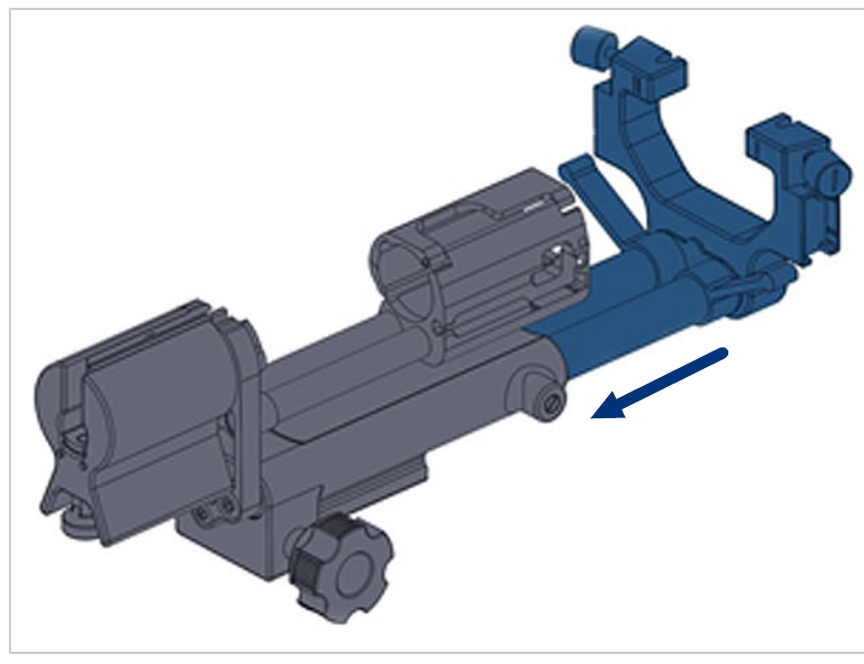 Image showing reinsertion of the front-end assembly into the rack-and-pinion assembly.