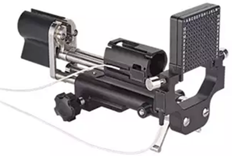 Image showing the EM sensor attached to the Stepper for a transperineal procedure.