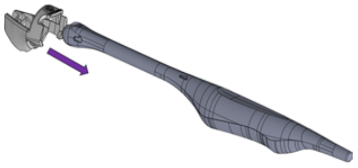 Close-up image of Siemens MC9-4 Probe Holder mounting.