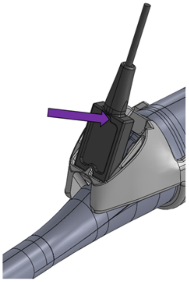 Further step in mounting Siemens MC9-4 Probe Holder.