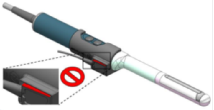 Diagram of BK 8848 and E14CL4b free-hand transperineal probe holder mounting, additional view.