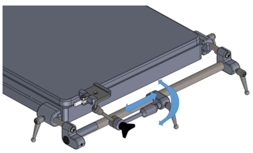 Diagram showing reinstallation of arm adjustment handle.
