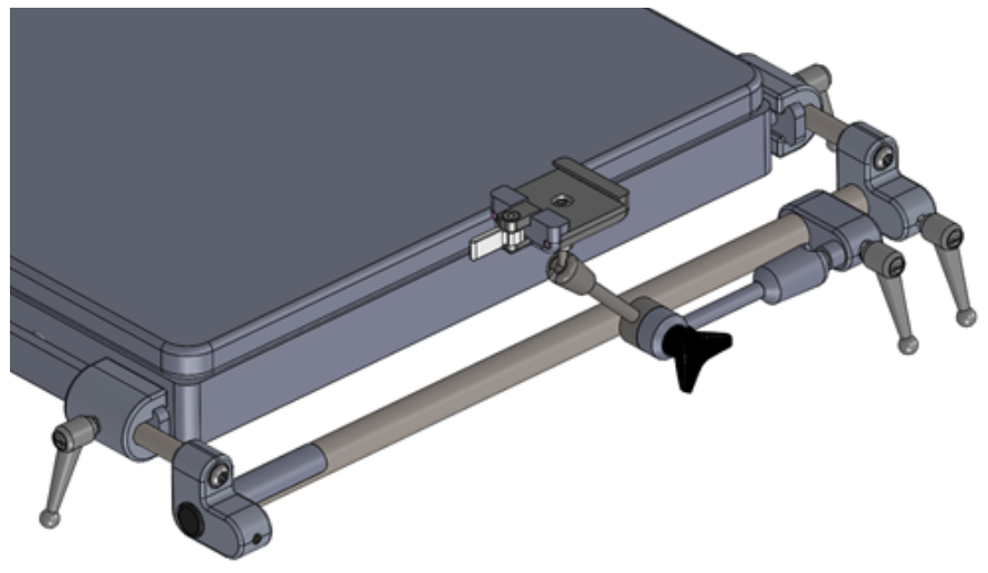 Diagram showing adjustment of articulated arm and Stepper.