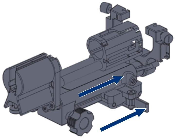 Diagram showing Stepper installation to arm mount.