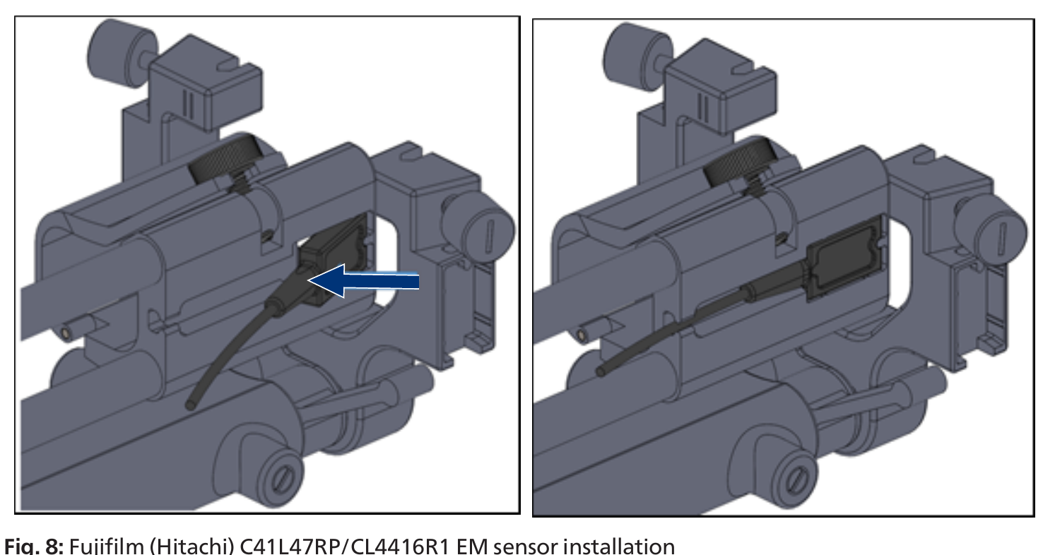 Image labeled Fig. 7: BK 8848 and E14CL4B EM sensor installation.
