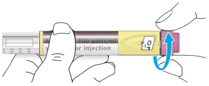 Diagram showing how to dispose of the pen or needle in a container.