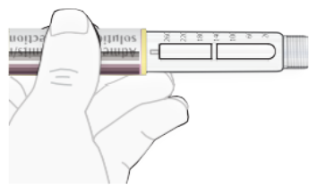 Diagram showing a part of the pen, possibly the needle or cap.