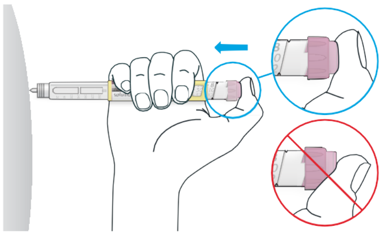 Diagram showing how to inject or use the pen.